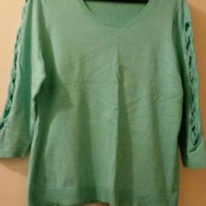 Turquoise 3/4 sweater
